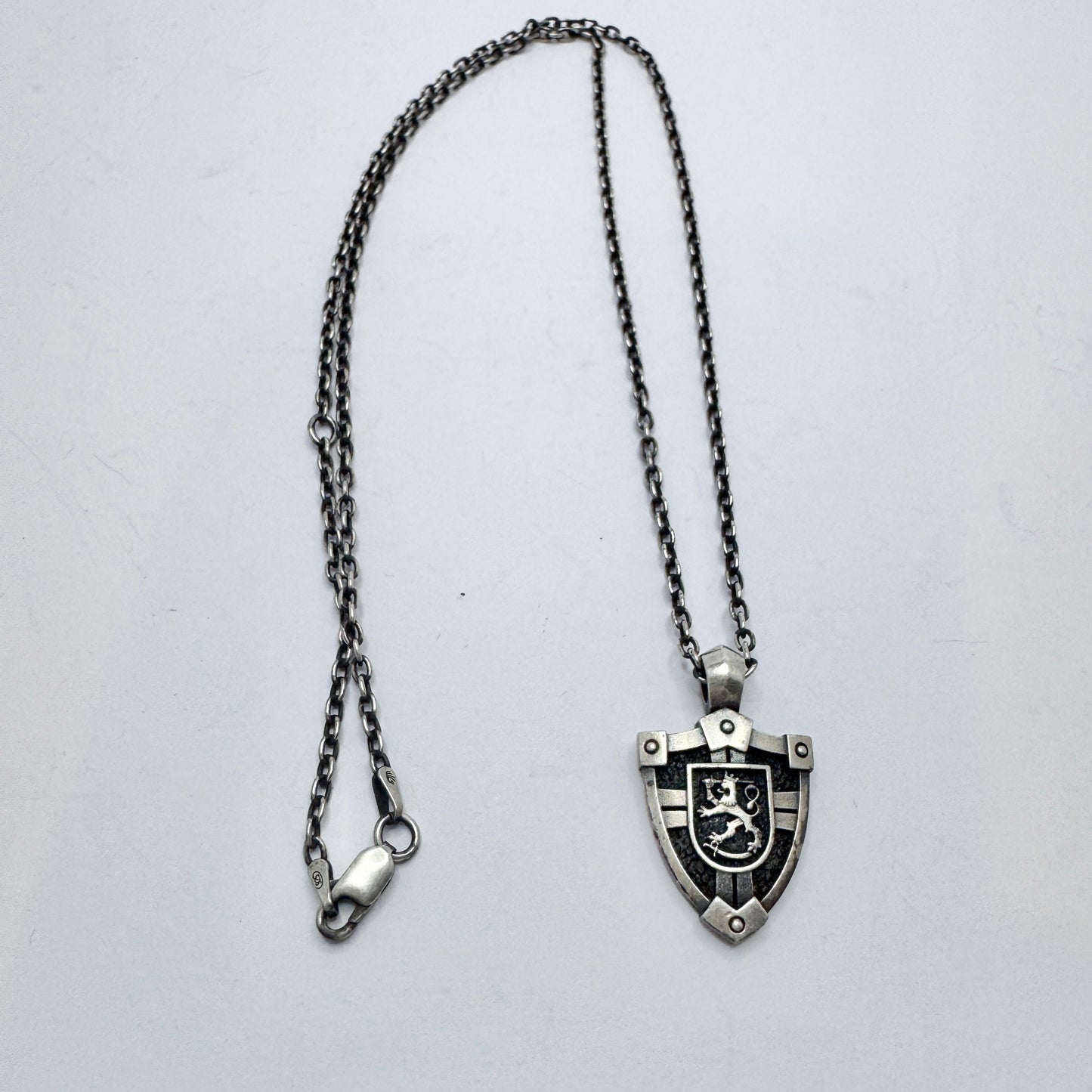 Finland. Vintage Celebrating Finnish Independence Year 1917 Silver Pendant Necklace.