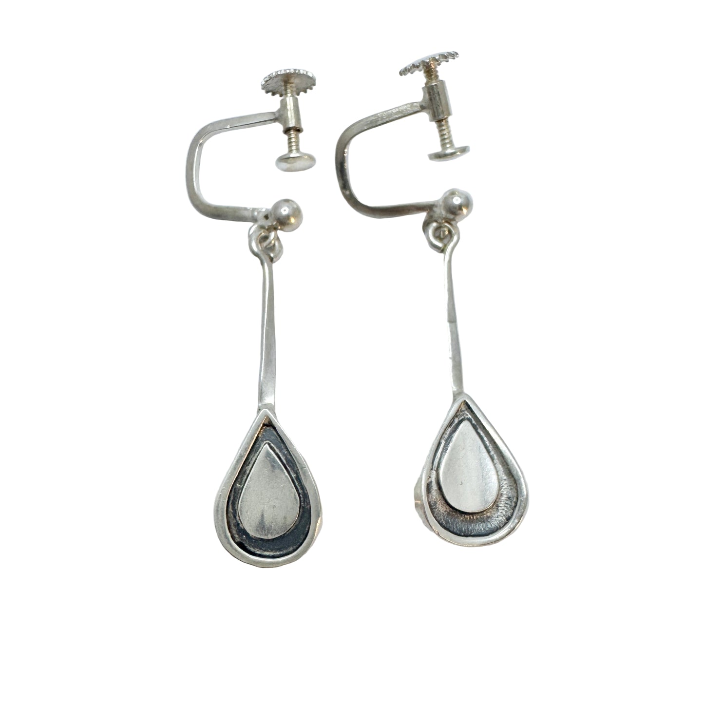 Runes Konsthantverk for Atelje Stigbert, Sweden 1959. Vintage Silver Earrings.