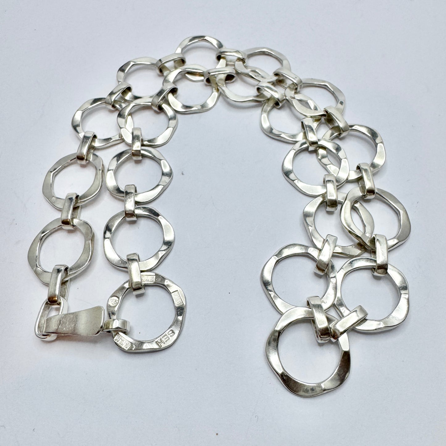 Högberg, Gothenburg, Sweden. Bold Vintage Sterling Silver Bracelet.