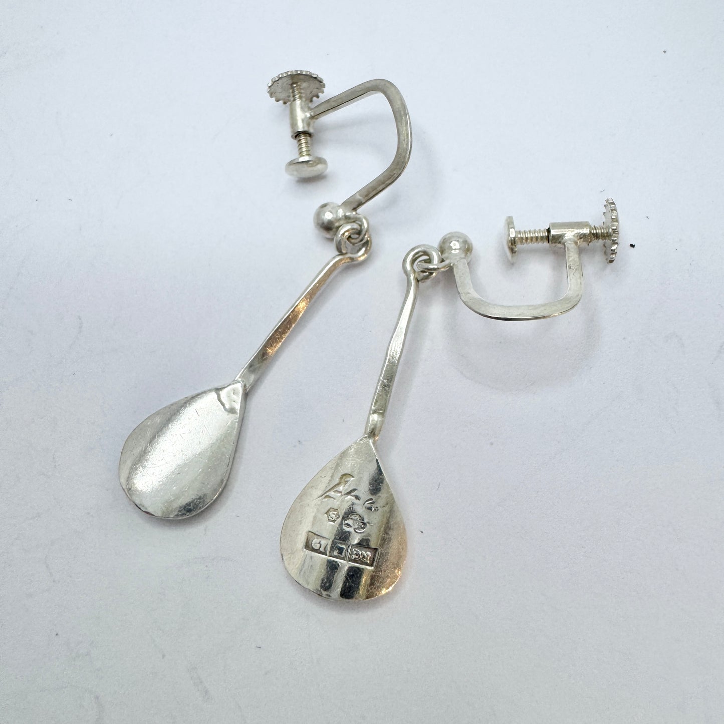 Runes Konsthantverk for Atelje Stigbert, Sweden 1959. Vintage Silver Earrings.