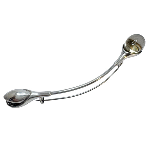 Kaunis Koru, Finland. Large Vintage Sterling Silver Rutilated Quartz Brooch.