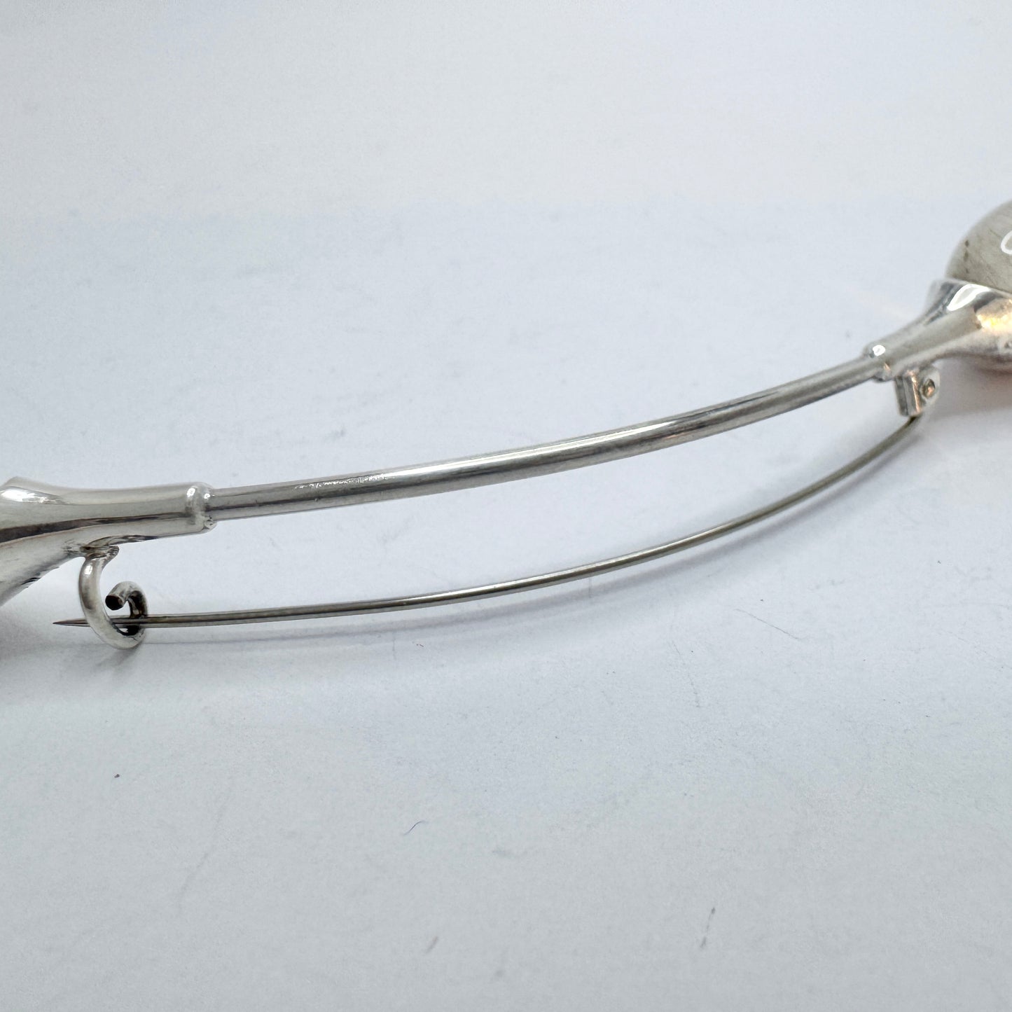 Kaunis Koru, Finland. Large Vintage Sterling Silver Rutilated Quartz Brooch.