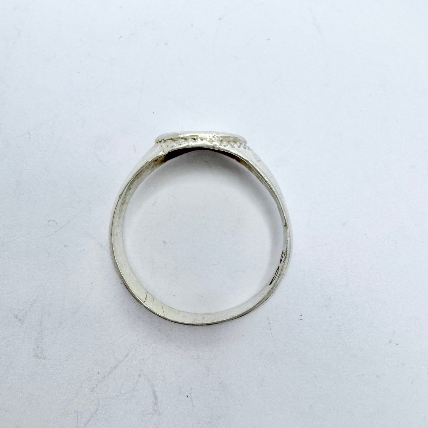Sweden, early 1900s. Antique  Solid Silver Memory Ring.