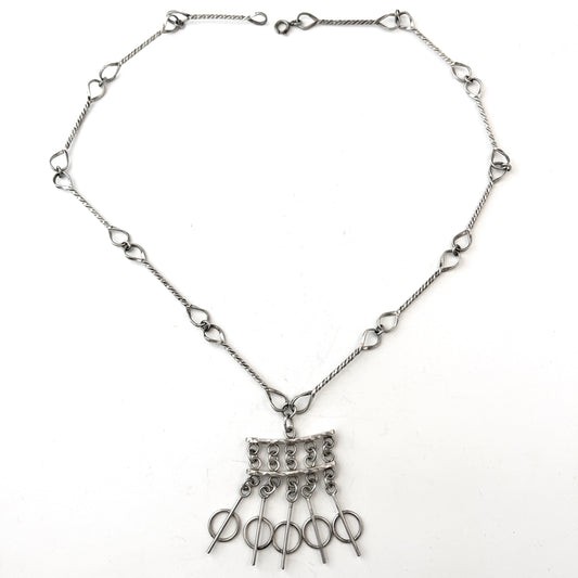 Alf Kristian Pettersen, Norway 1960s, Vintage Solid Silver Necklace.