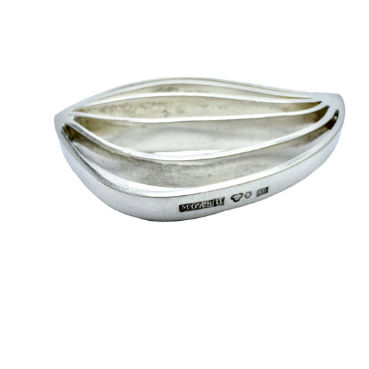 Markströms, Sweden 1956. Vintage Mid-century Modern Sterling Silver Brooch.