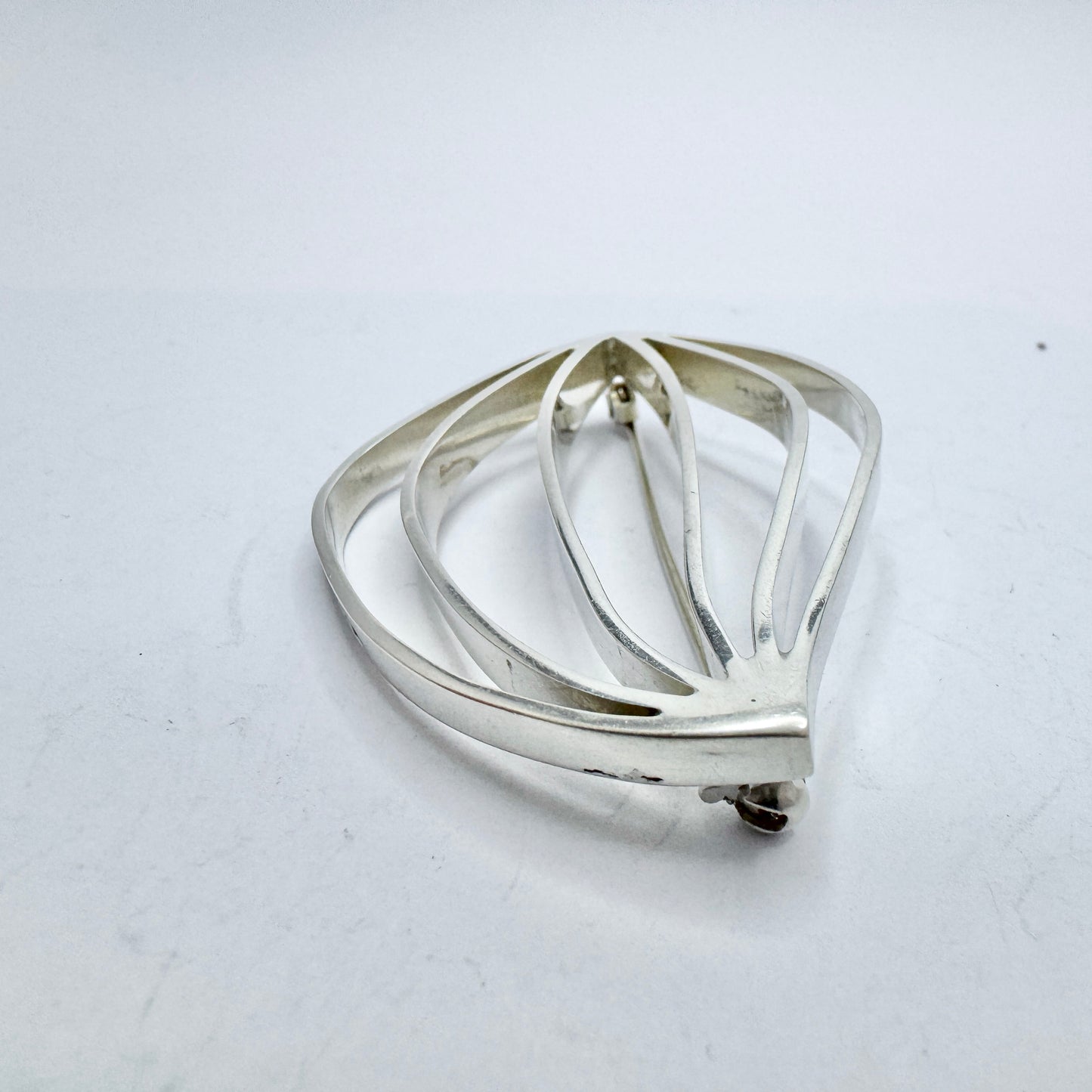 Markströms, Sweden 1956. Vintage Mid-century Modern Sterling Silver Brooch.