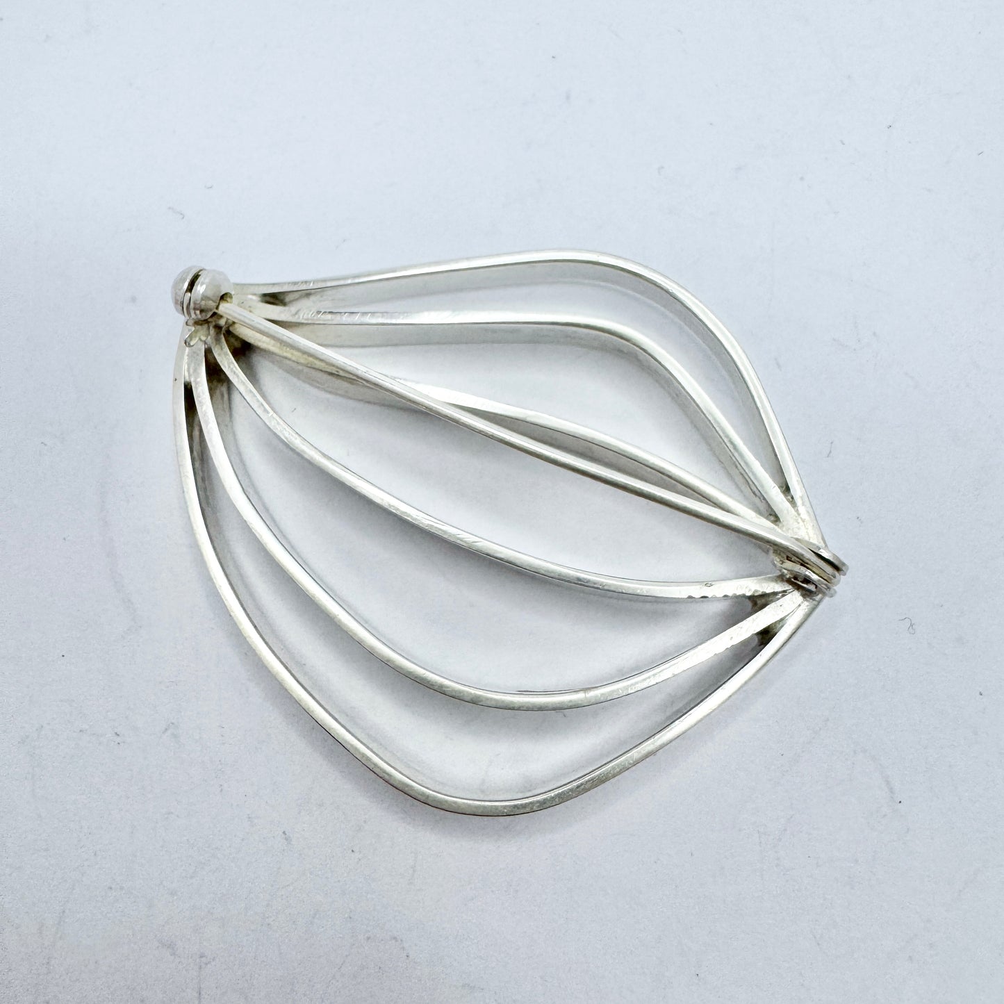 Markströms, Sweden 1956. Vintage Mid-century Modern Sterling Silver Brooch.