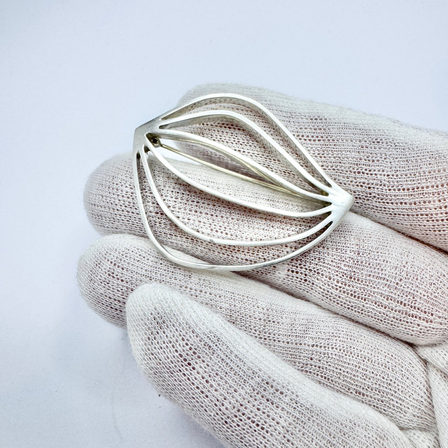 Markströms, Sweden 1956. Vintage Mid-century Modern Sterling Silver Brooch.