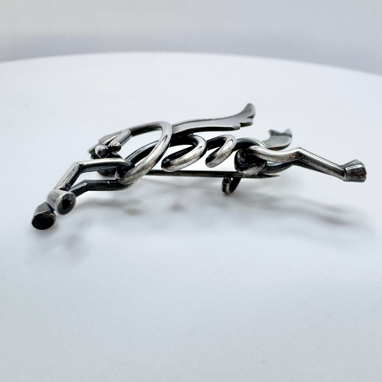 Anton Michelsen Denmark ca 1930 Art Deco Silver Pegasus Brooch. Rare.