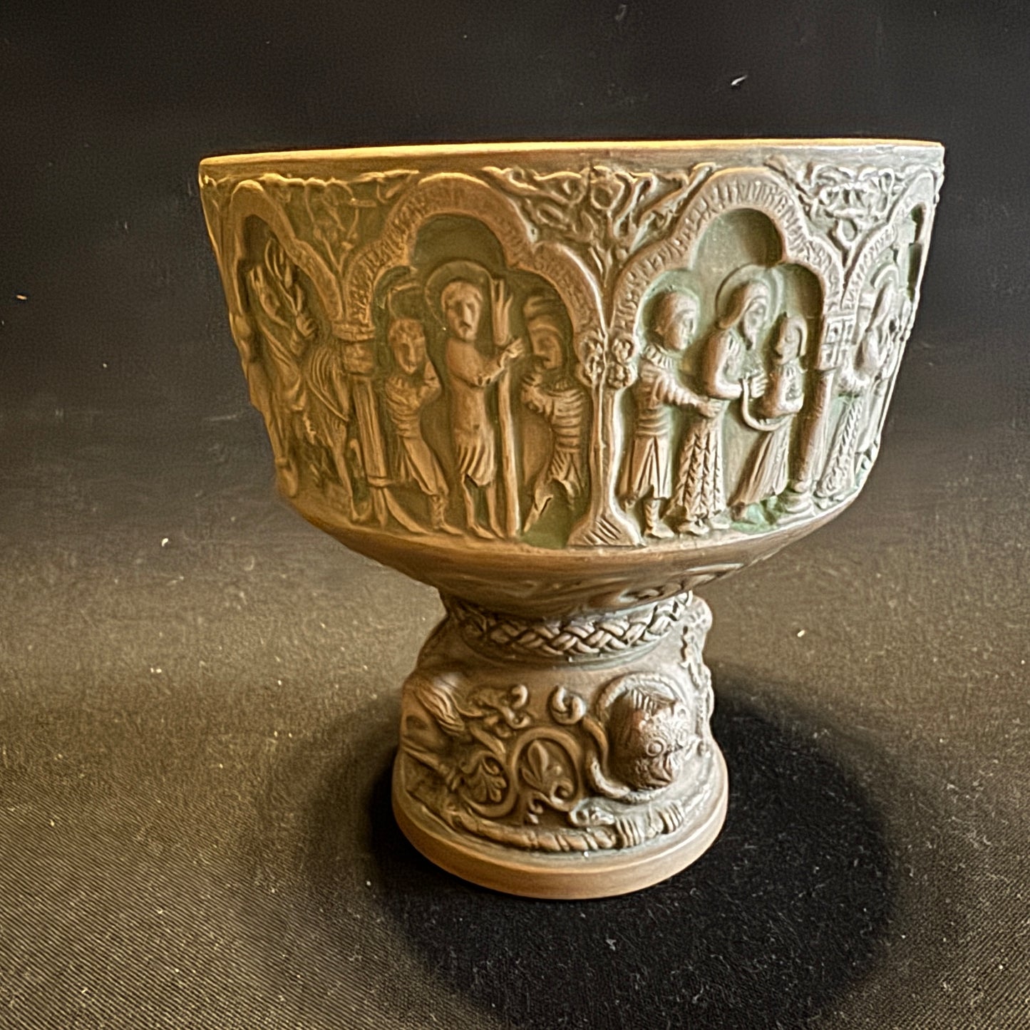 L Hjorth, Denmark pre 1927. Antique Terracotta Footed Bowl