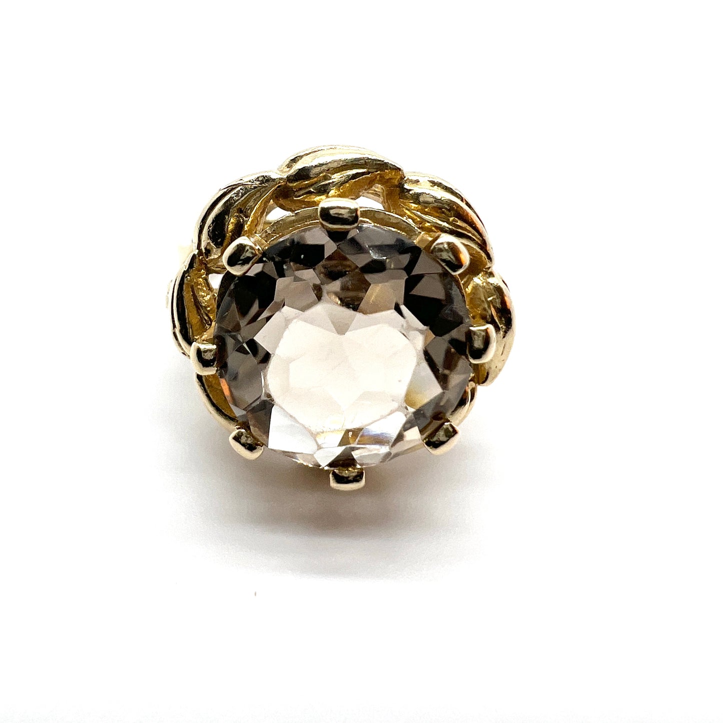 Maker KARBRA, Vintage 1960-70s 14k Gold Quartz Ring.