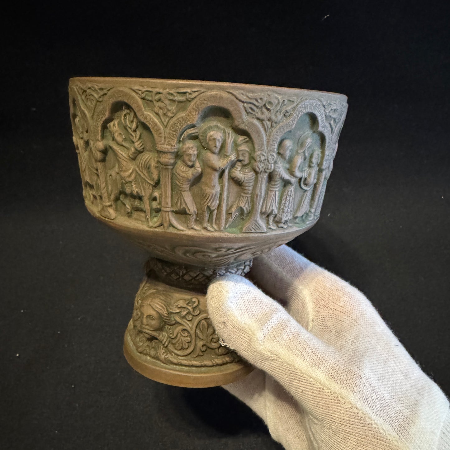 L Hjorth, Denmark pre 1927. Antique Terracotta Footed Bowl