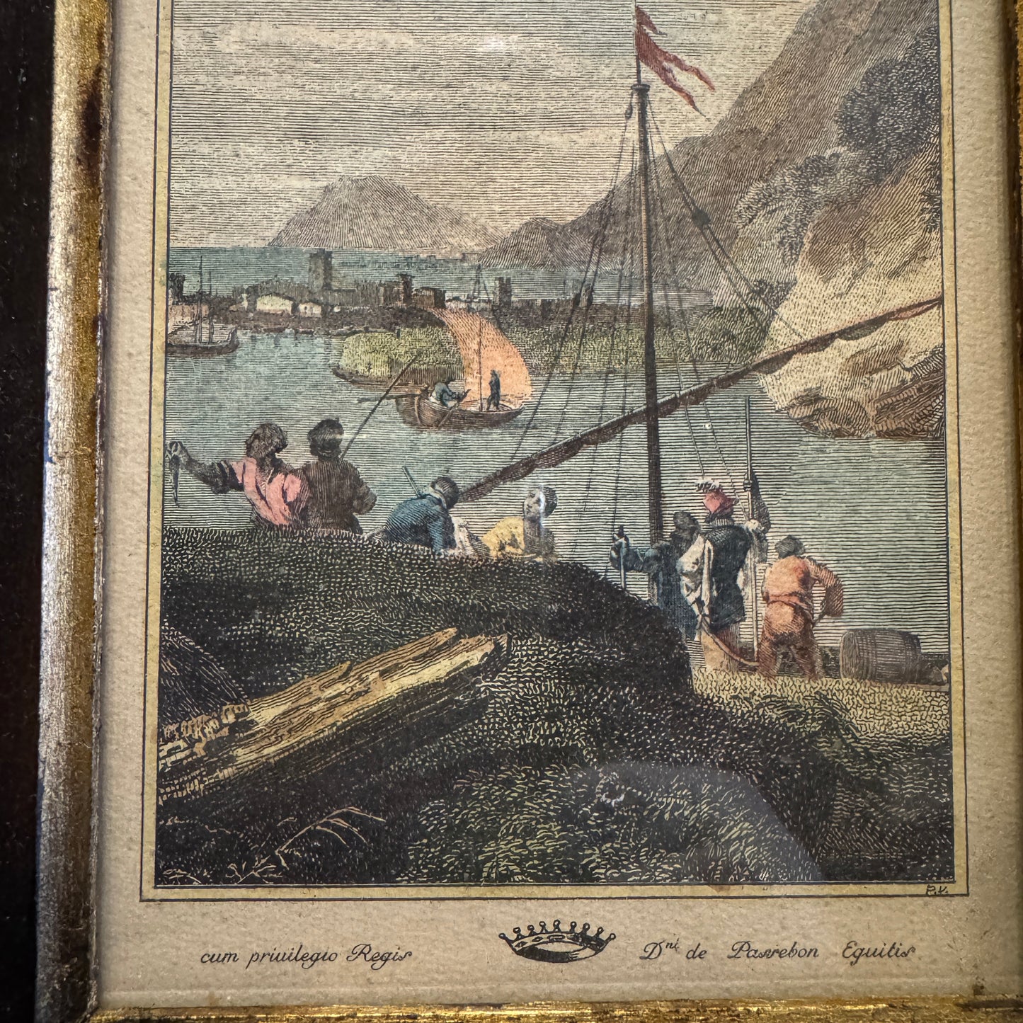 Antique Color Lithograph Cum Privilegio Regis Dni De Passebon Equitis