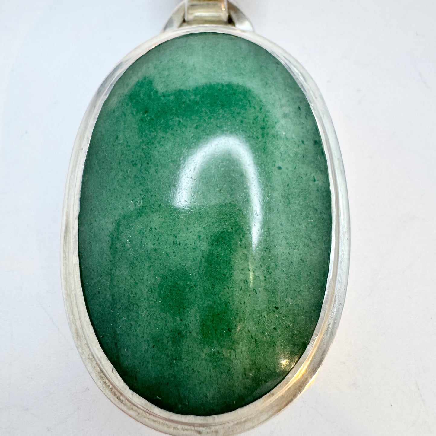 Anders Högberg, Sweden. Chunky Vintage Sterling Silver Aventurine Pendant.