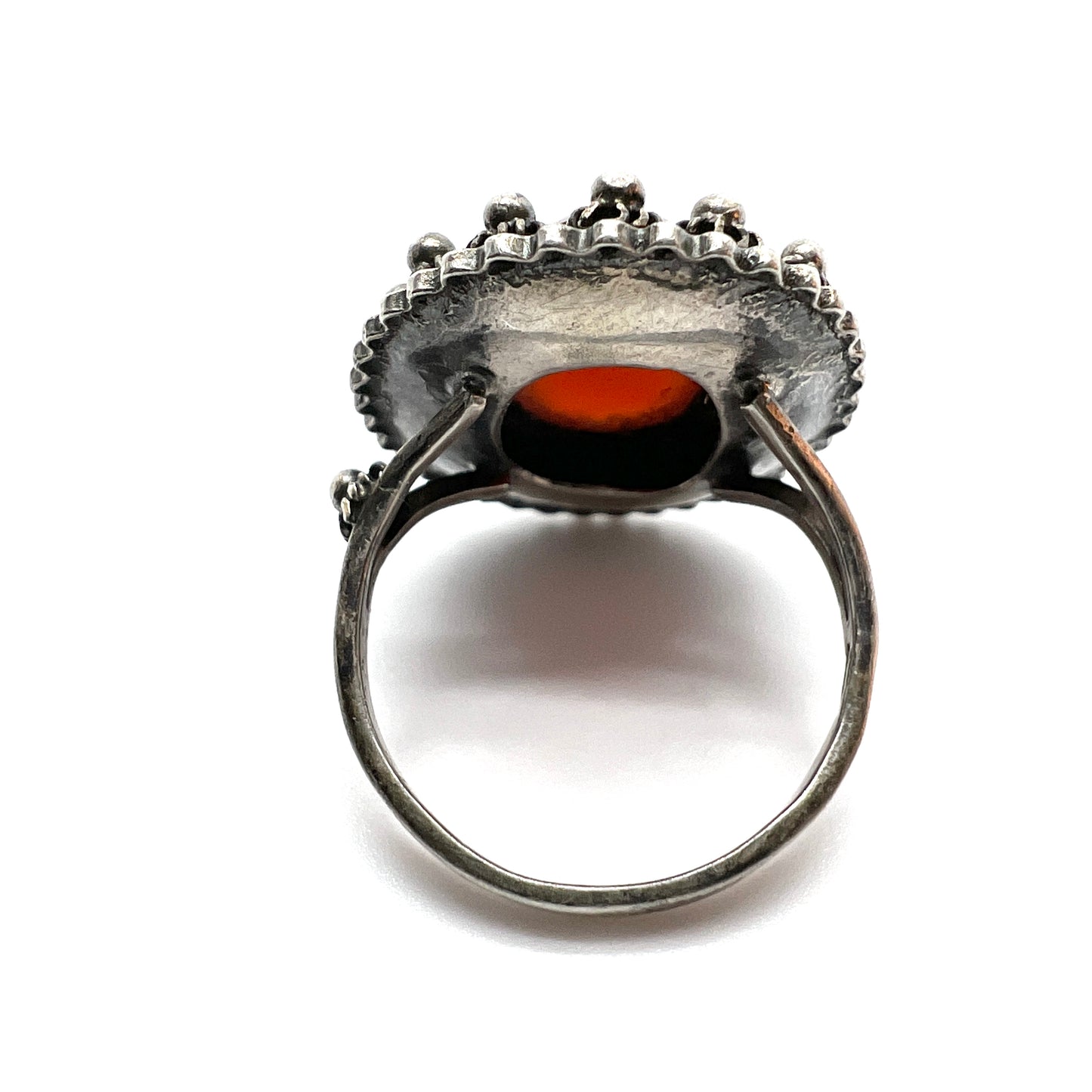 Egypt 1934-35. Vintage Solid Silver Carnelian Ring.