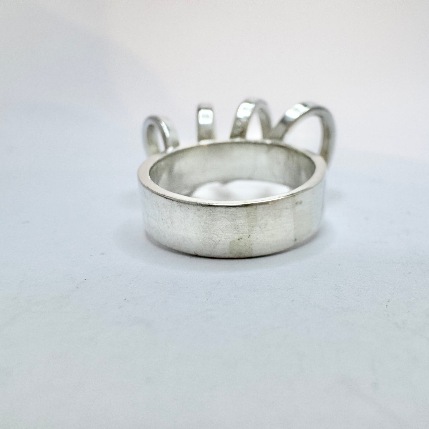 Cecilia Johansson, Sweden 1974. Vintage Modernist Sterling Silver Ring. Signed.