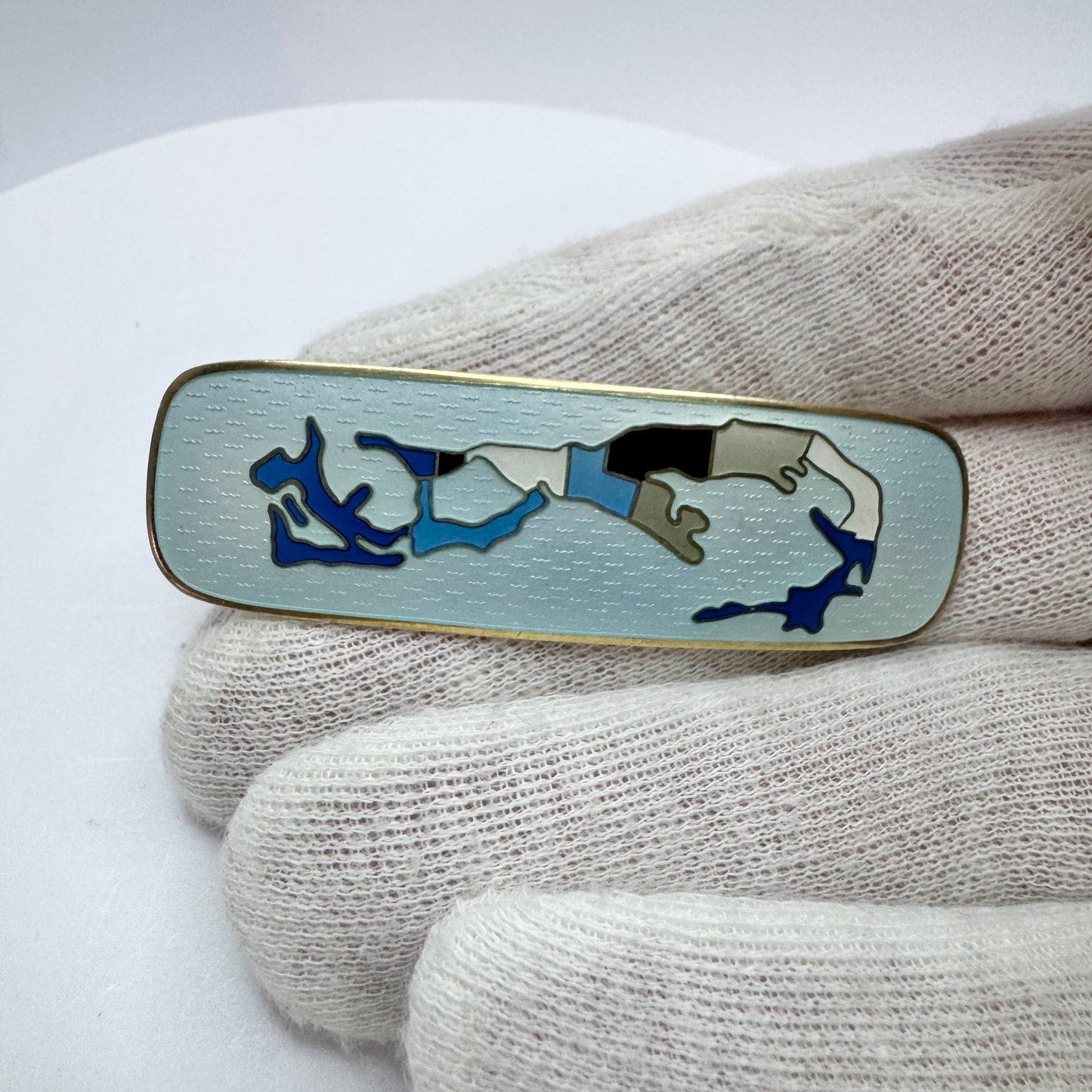 David-Andersen, Norway. Vintage Sterling Silver Enamel Brooch.