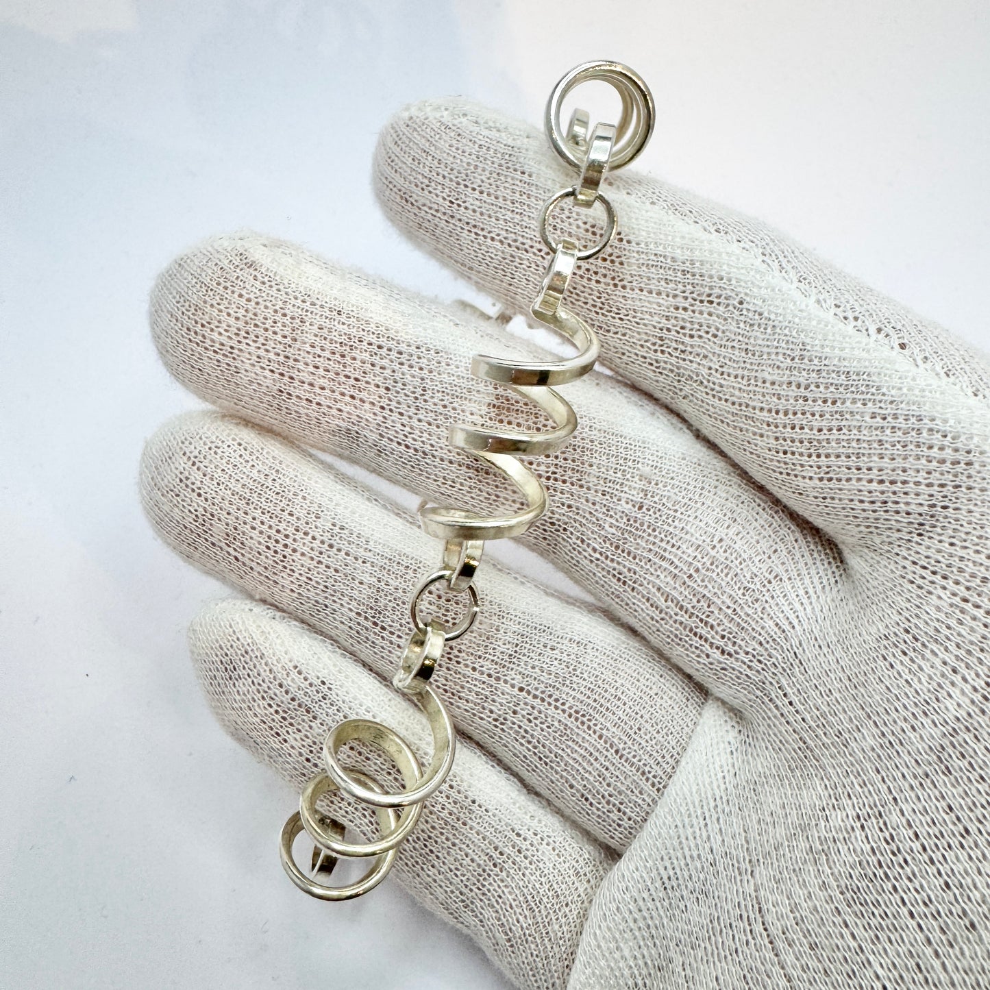 Cecilia Johansson, Sweden 1972. Vintage Modernist Sterling Silver Bracelet.