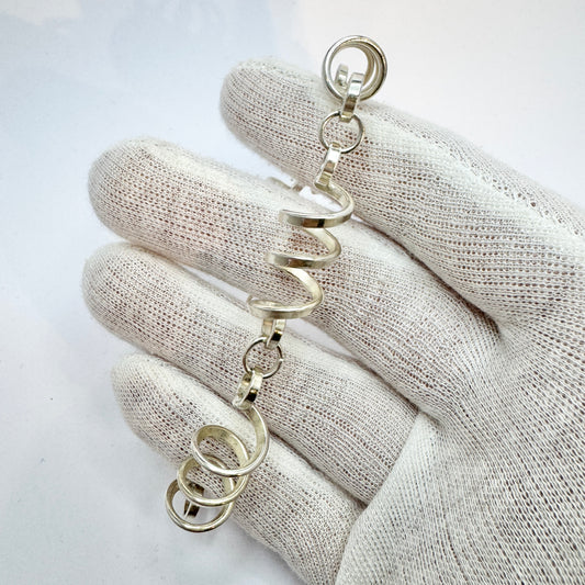 Cecilia Johansson, Sweden 1972. Vintage Modernist Sterling Silver Bracelet.