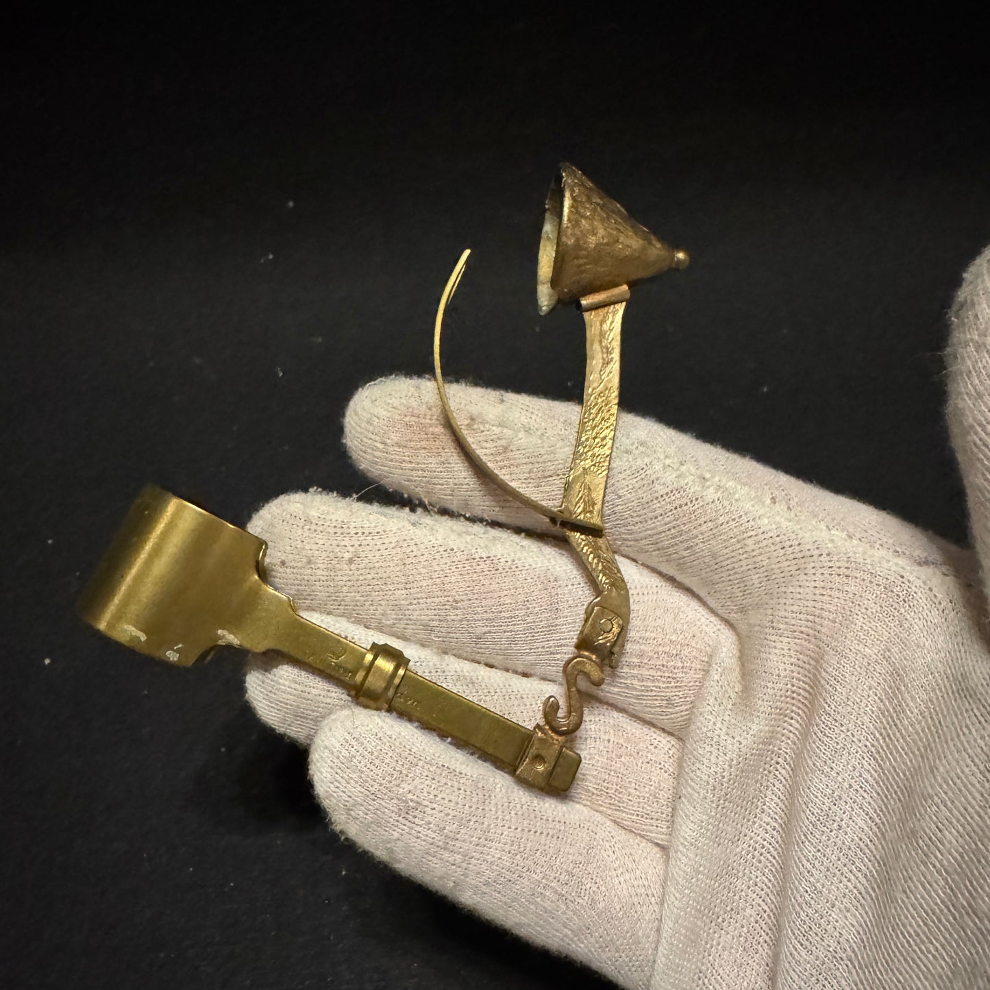 Skultuna, Sweden. Vintage Brass Smart Candle Snuffer.