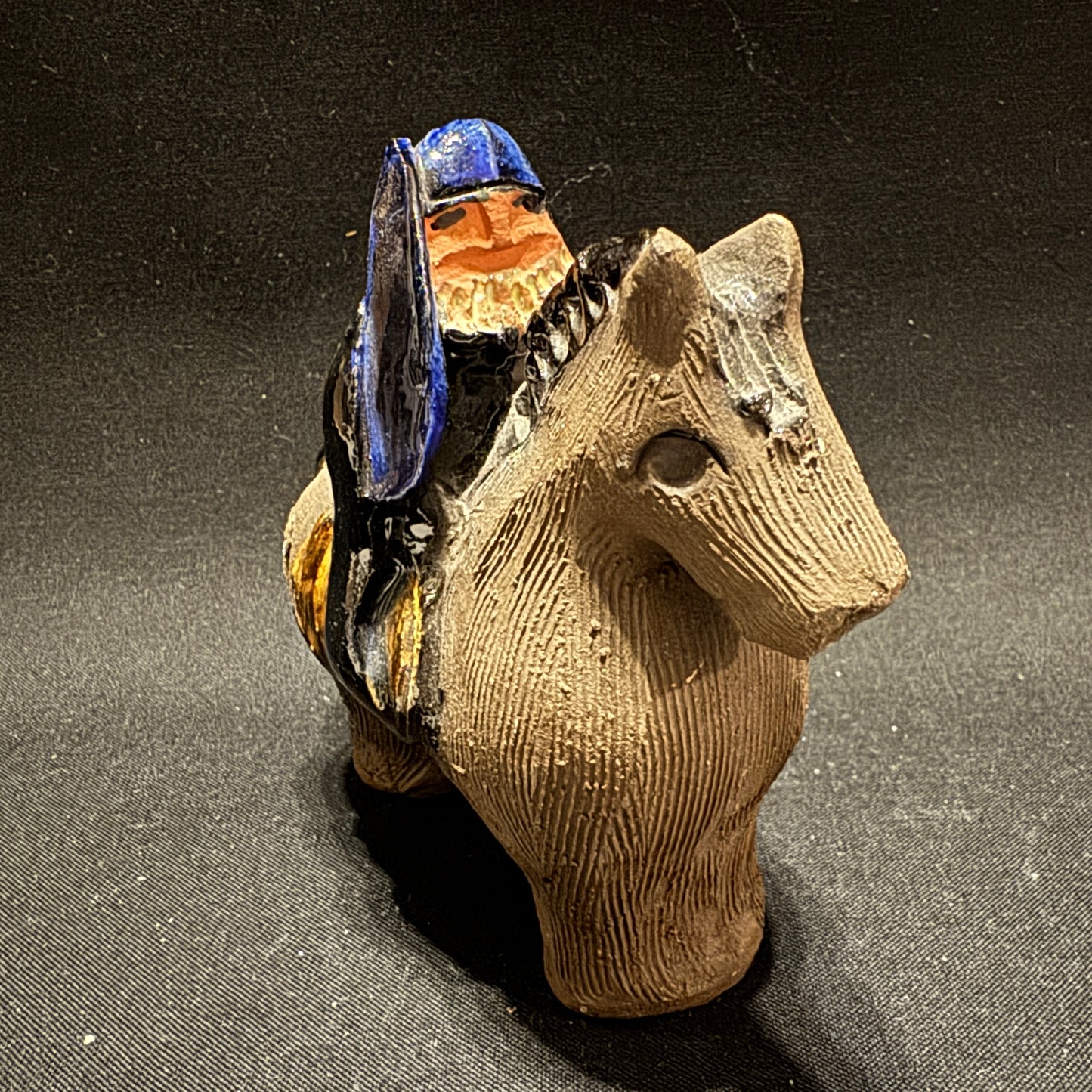 Åsa Gustavsson, Sweden. Vintage Ceramic Middle Ages Horseman Figurine.