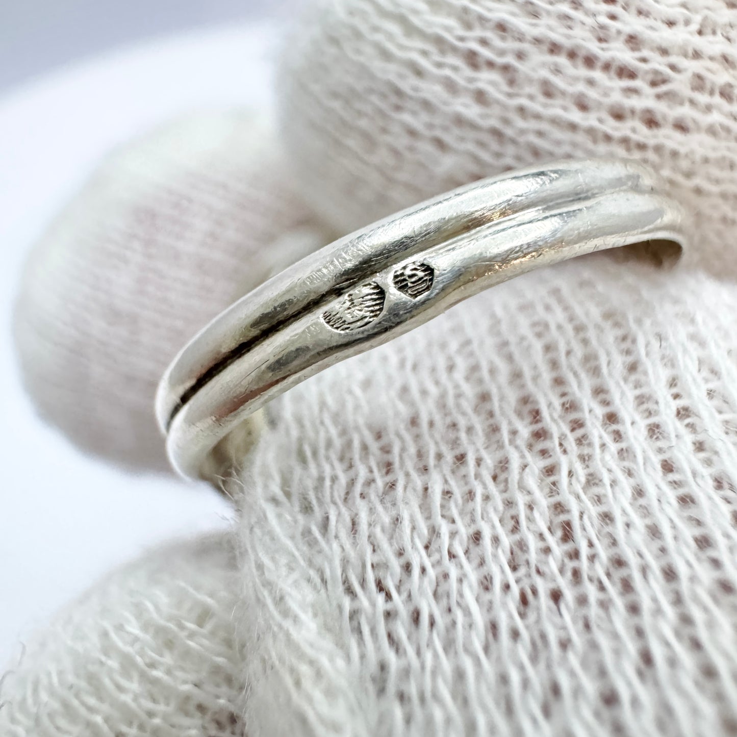 Sweden 1958. Vintage Solid Silver Pool of Light Quartz Ring.