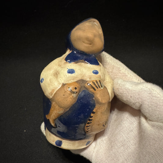 Birgitta Olsson, Sweden. Vintage Ceramic Woman with Fish Figurine.