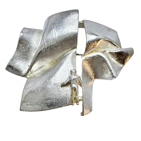 Björn Weckström for Lapponia, Finland year 1970. Vintage Sterling Silver Brooch.