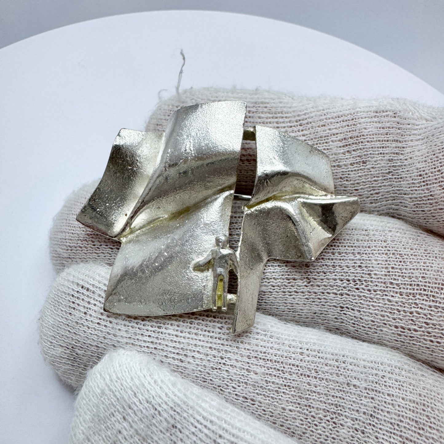 Björn Weckström for Lapponia, Finland year 1970. Vintage Sterling Silver Brooch.