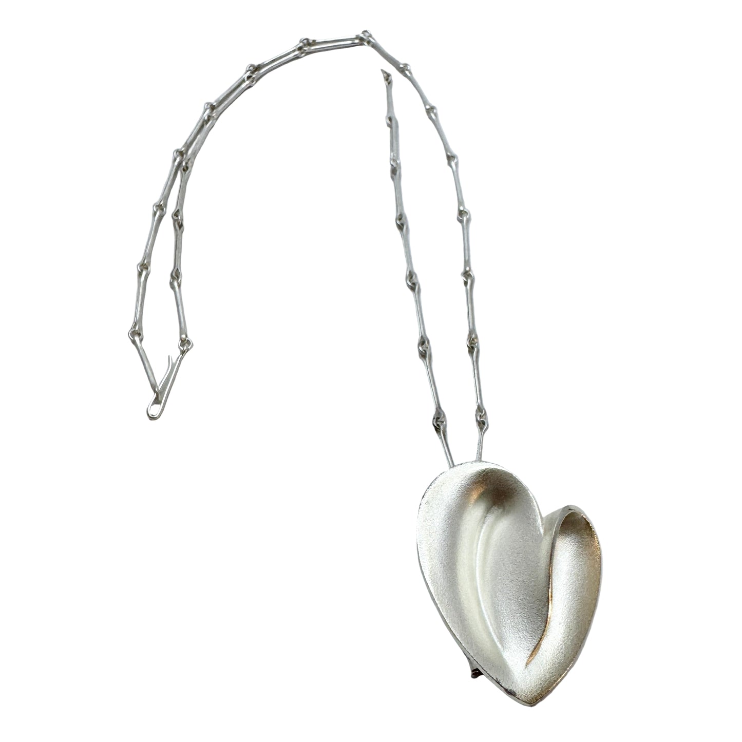 Pekka Hirvonen for Lapponia, Finland. Sterling Silver Pendant Necklace. Design: Heartbeat.