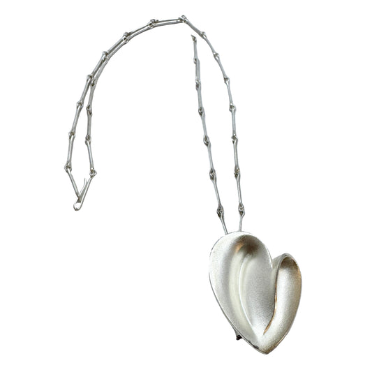 Pekka Hirvonen for Lapponia, Finland. Sterling Silver Pendant Necklace. Design: Heartbeat.