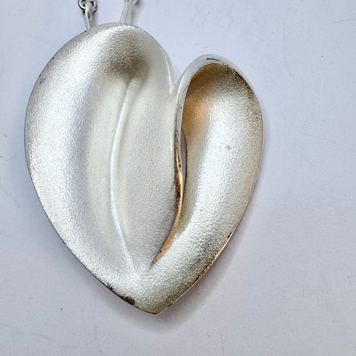 Pekka Hirvonen for Lapponia, Finland. Sterling Silver Pendant Necklace. Design: Heartbeat.