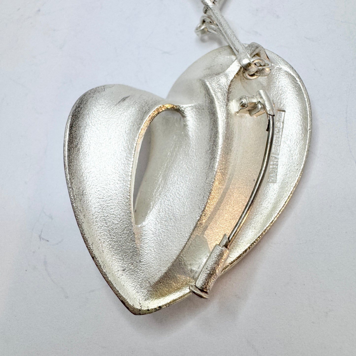 Pekka Hirvonen for Lapponia, Finland. Sterling Silver Pendant Necklace. Design: Heartbeat.