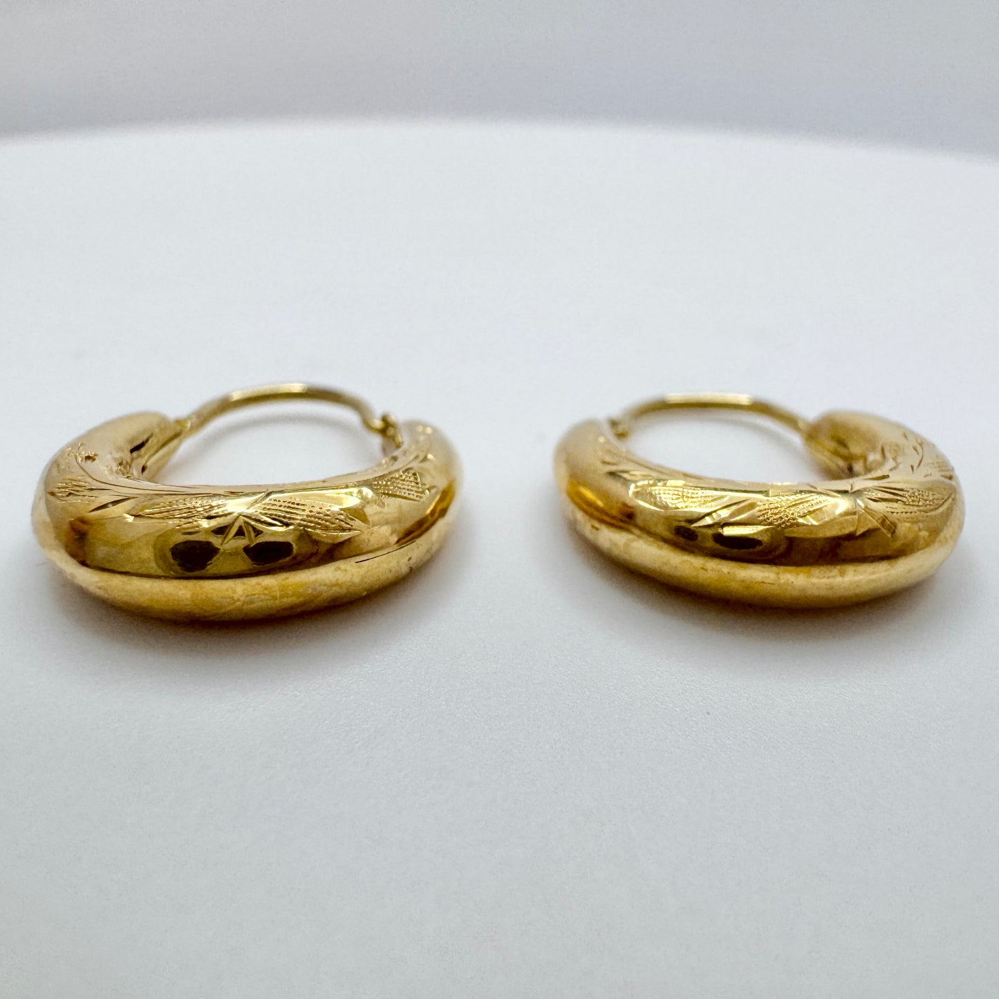 Gust.W. Sweden 1897. Antique 18k Gold Earrings.