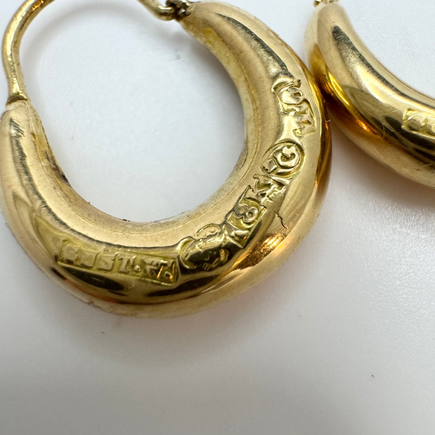 Gust.W. Sweden 1897. Antique 18k Gold Earrings.