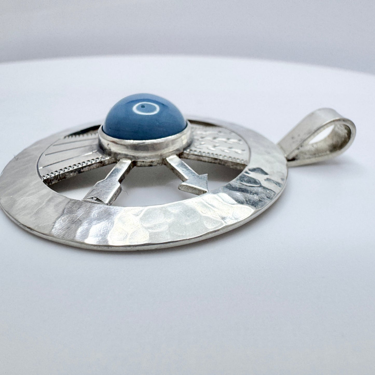 Gustaf Asp, Sweden year 1970. Vintage Sterling Silver Bergslagen-stone Pendant.