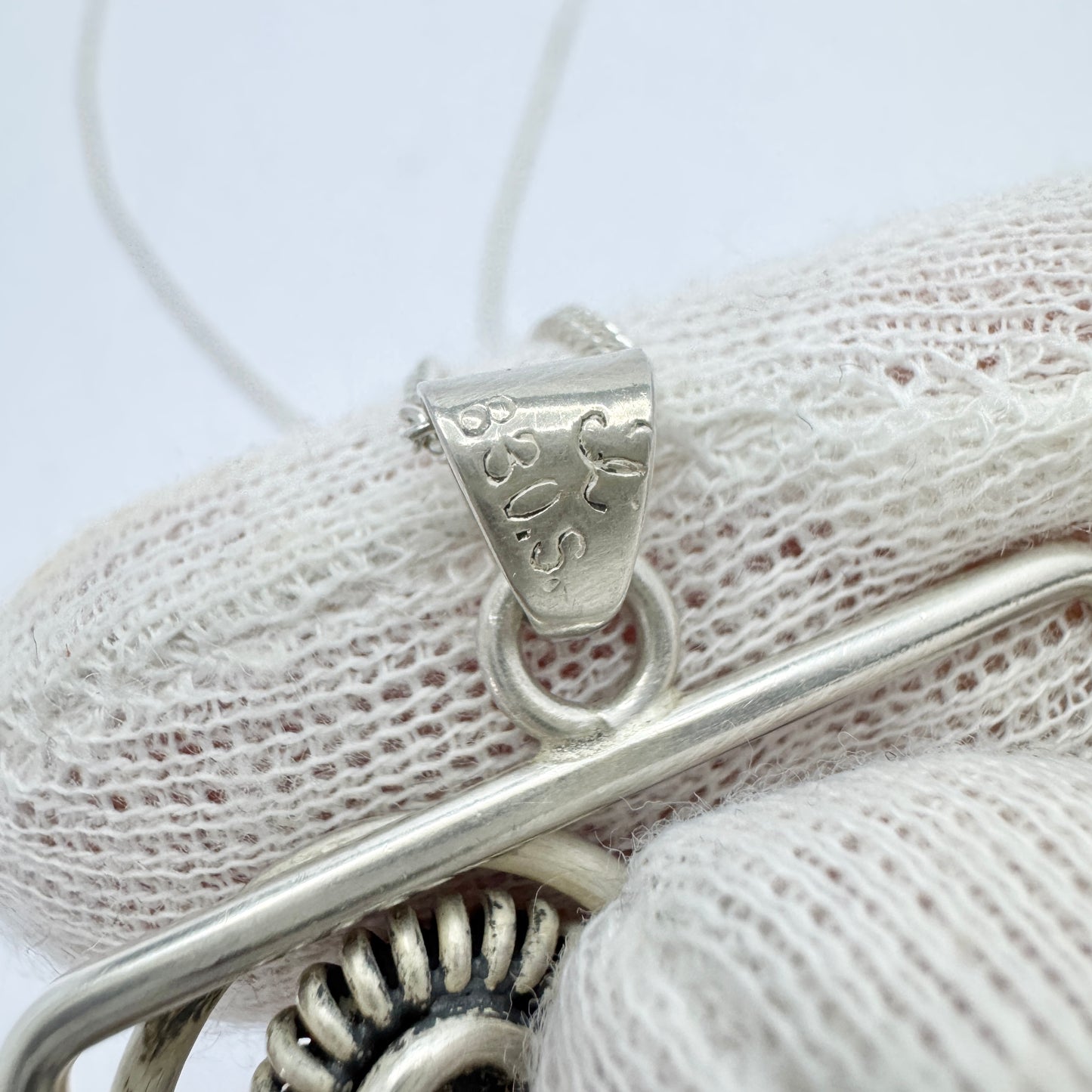 JC. Denmark c 1930s. Vintage Solid Silver Pendant Necklace. Prob. Jørgen Christiansen