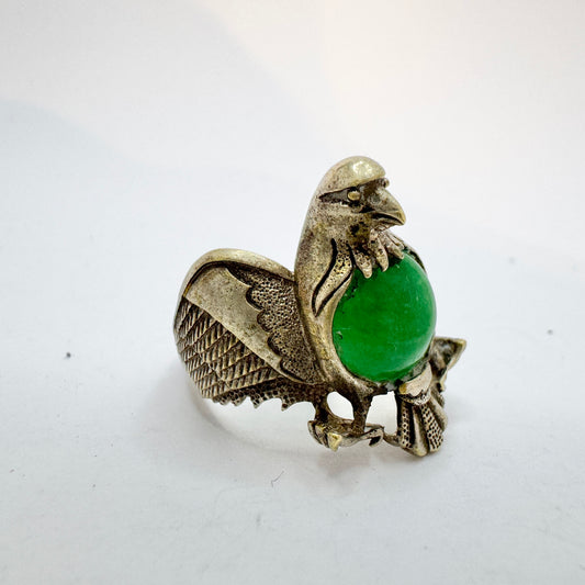 Vintage c 1950s. Jelly Belly Eagle Costume Jewelry Ring.