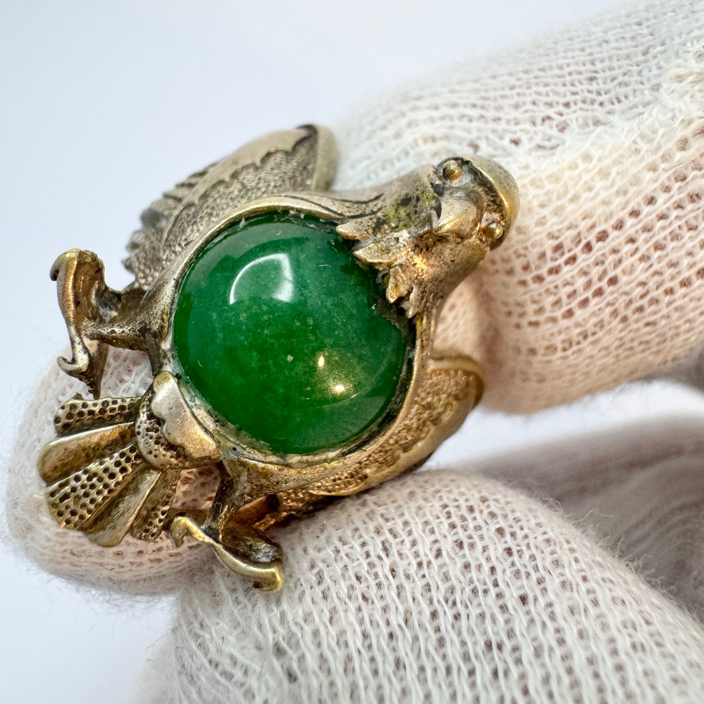 Vintage c 1950s. Jelly Belly Eagle Costume Jewelry Ring.