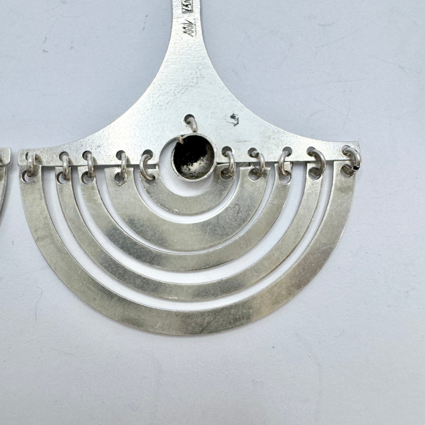 Tapio Wirkkala for N Westerback, Finland 1973. Vintage Silver Earrings. Design Halfmoon