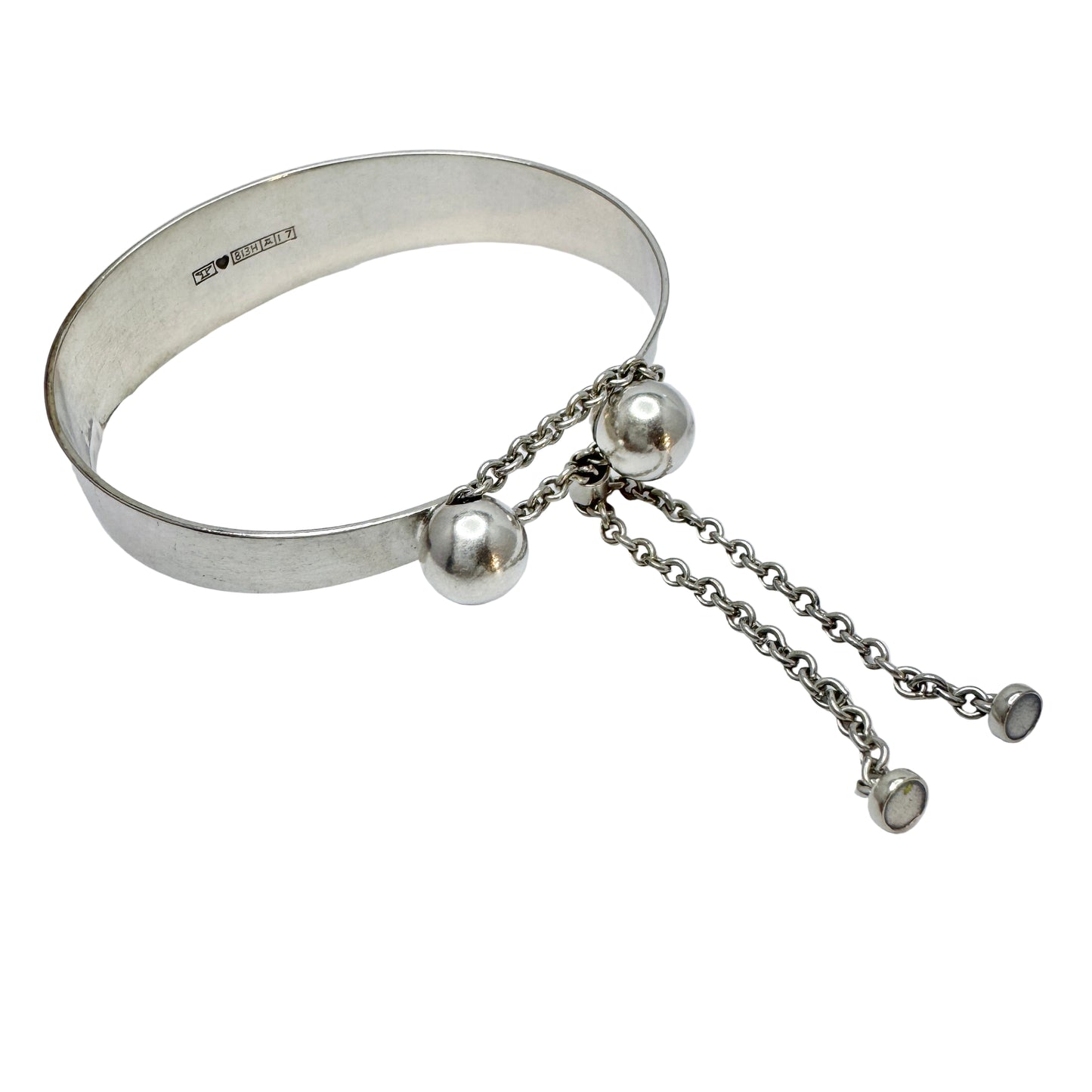 Elis Kauppi, Kupittaan Kulta Finland 1962. Vintage Solid Silver Bangle Bracelet. Rare