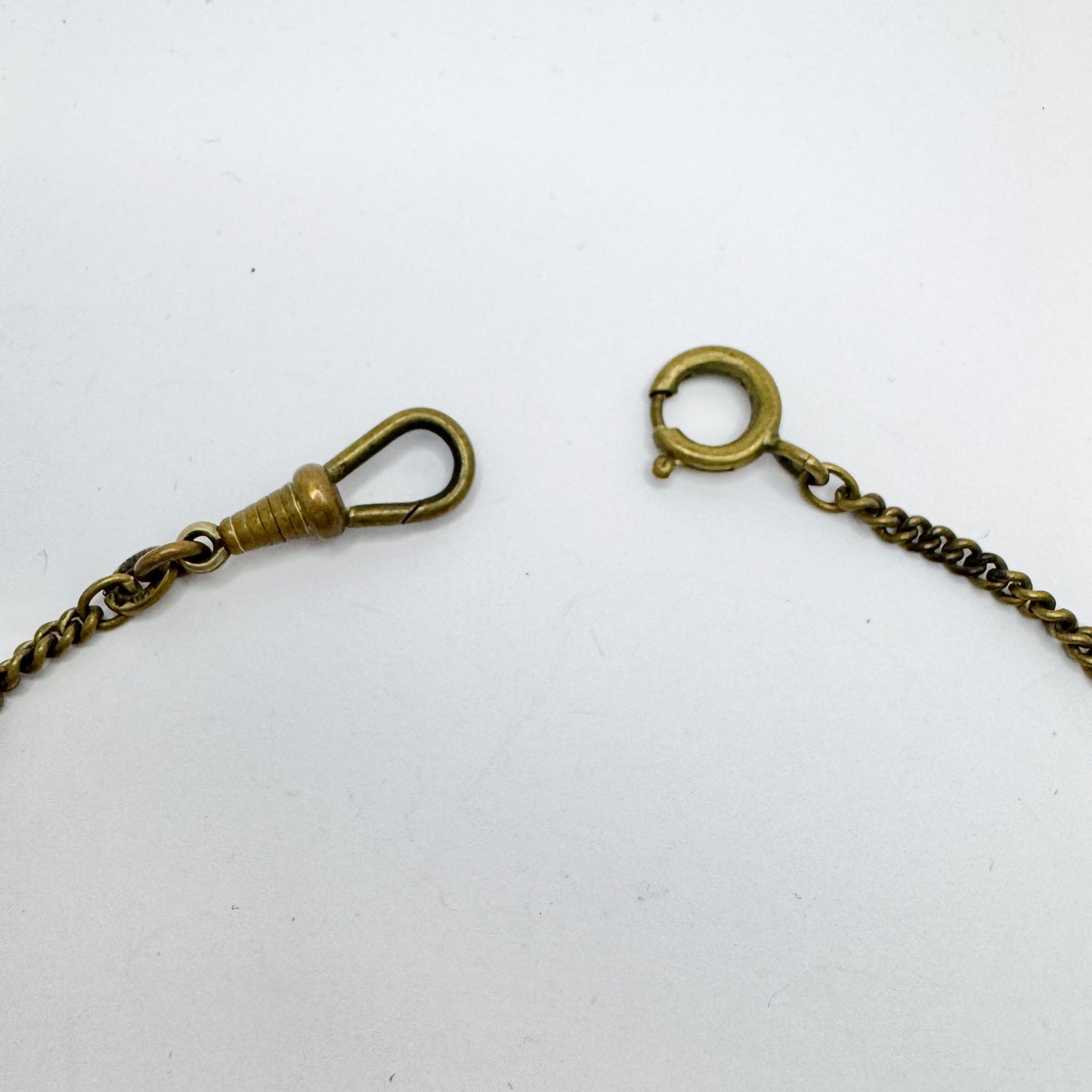 Antique Gold Doublé Yellow Metal Watch Chain in Necklace Length.