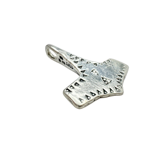 Bengt Hallberg, Sweden. Vintage Sterling Silver Viking Copy Thor's Hammer Mjölner Pendant.