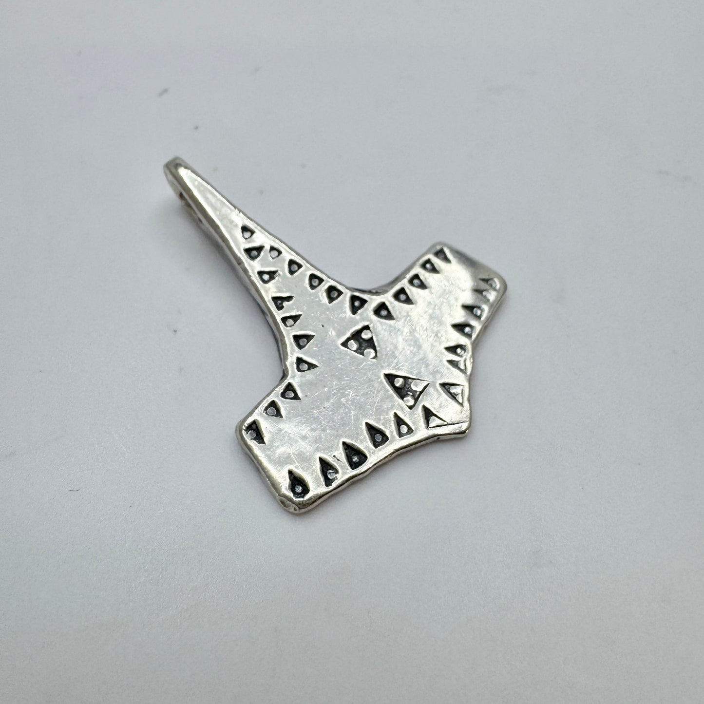 Bengt Hallberg, Sweden. Vintage Sterling Silver Viking Copy Thor's Hammer Mjölner Pendant.