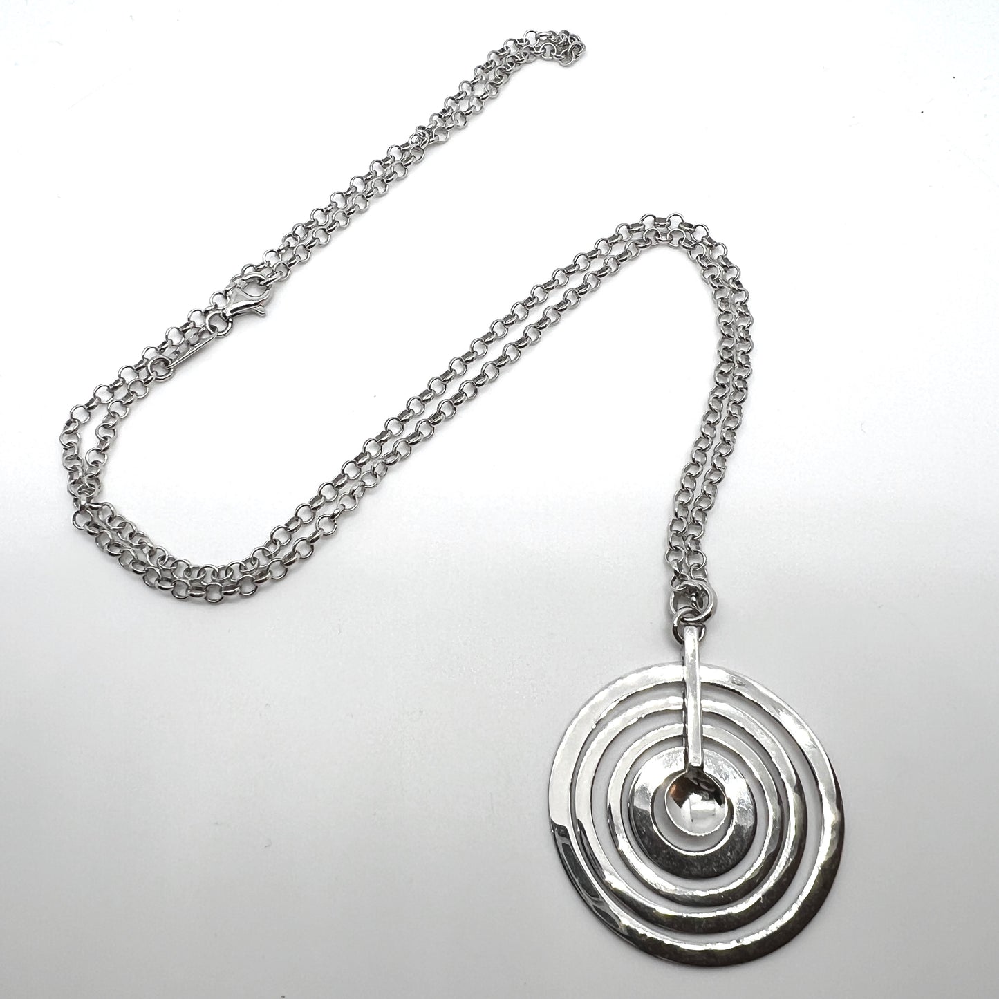 Tapio Wirkkala for Kultakeskus Finland Sterling Silver Moon Pendant Necklace.