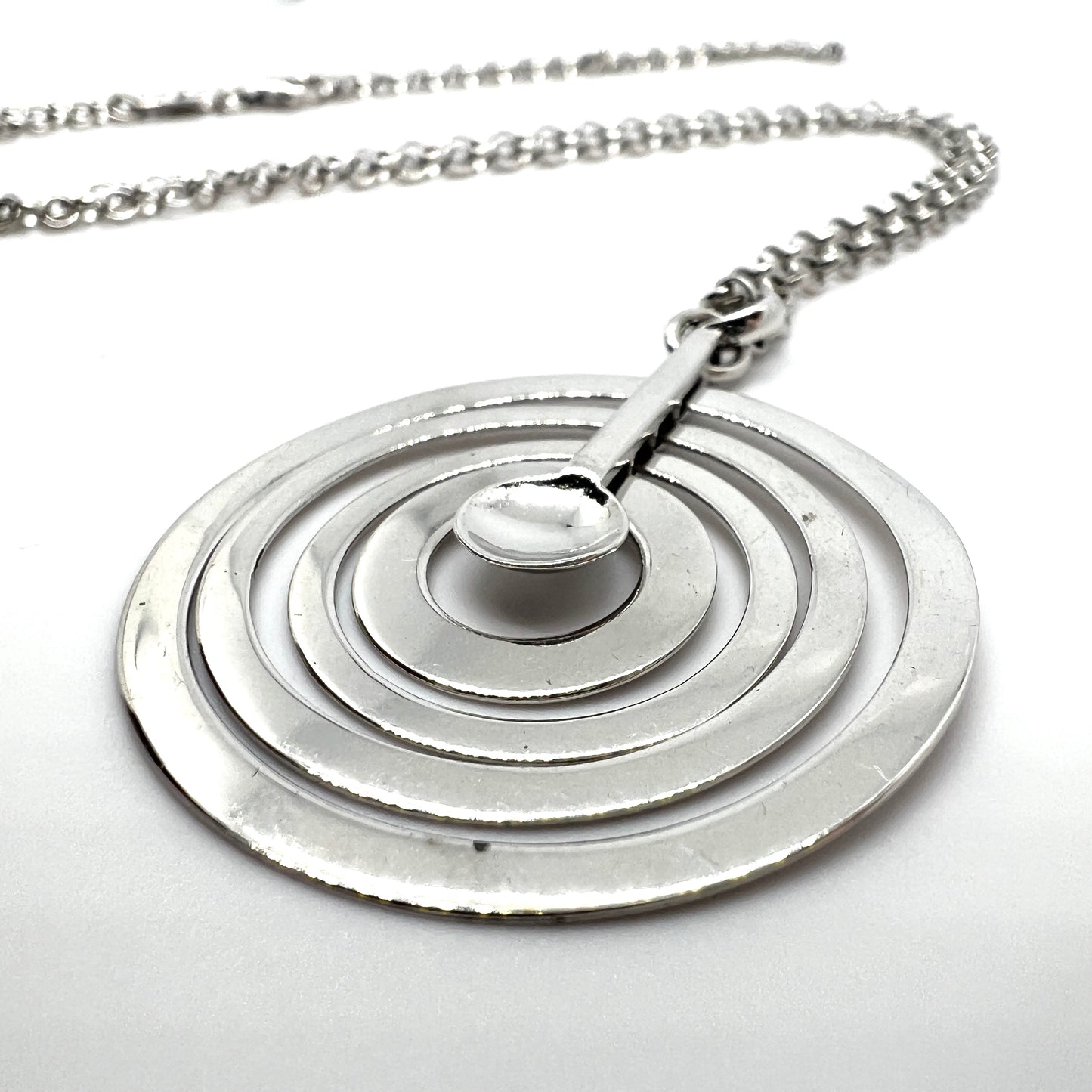 Tapio Wirkkala for Kultakeskus Finland Sterling Silver Moon Pendant Necklace.