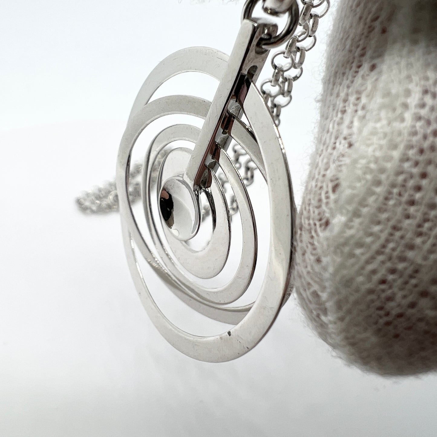 Tapio Wirkkala for Kultakeskus Finland Sterling Silver Moon Pendant Necklace.