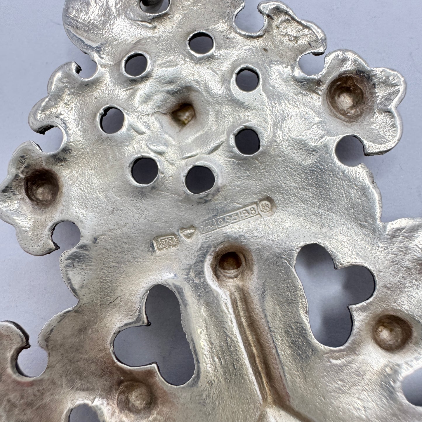 Kalevala Koru, Finland 1979. Very Large Vintage Sterling Silver Pendant Necklace