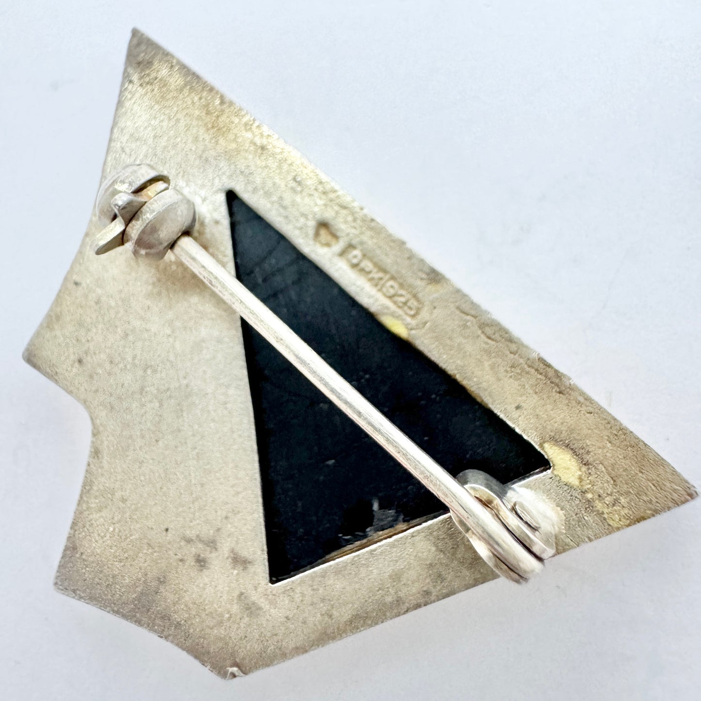 OPK, Finland. Vintage Sterling Silver Spectrolite Brooch.