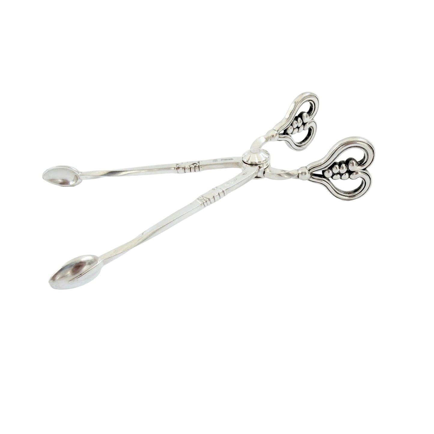 Georg Jensen, Denmark 1933-44. Vintage Sterling SIlver Sugar Tong. Design: Magnolia